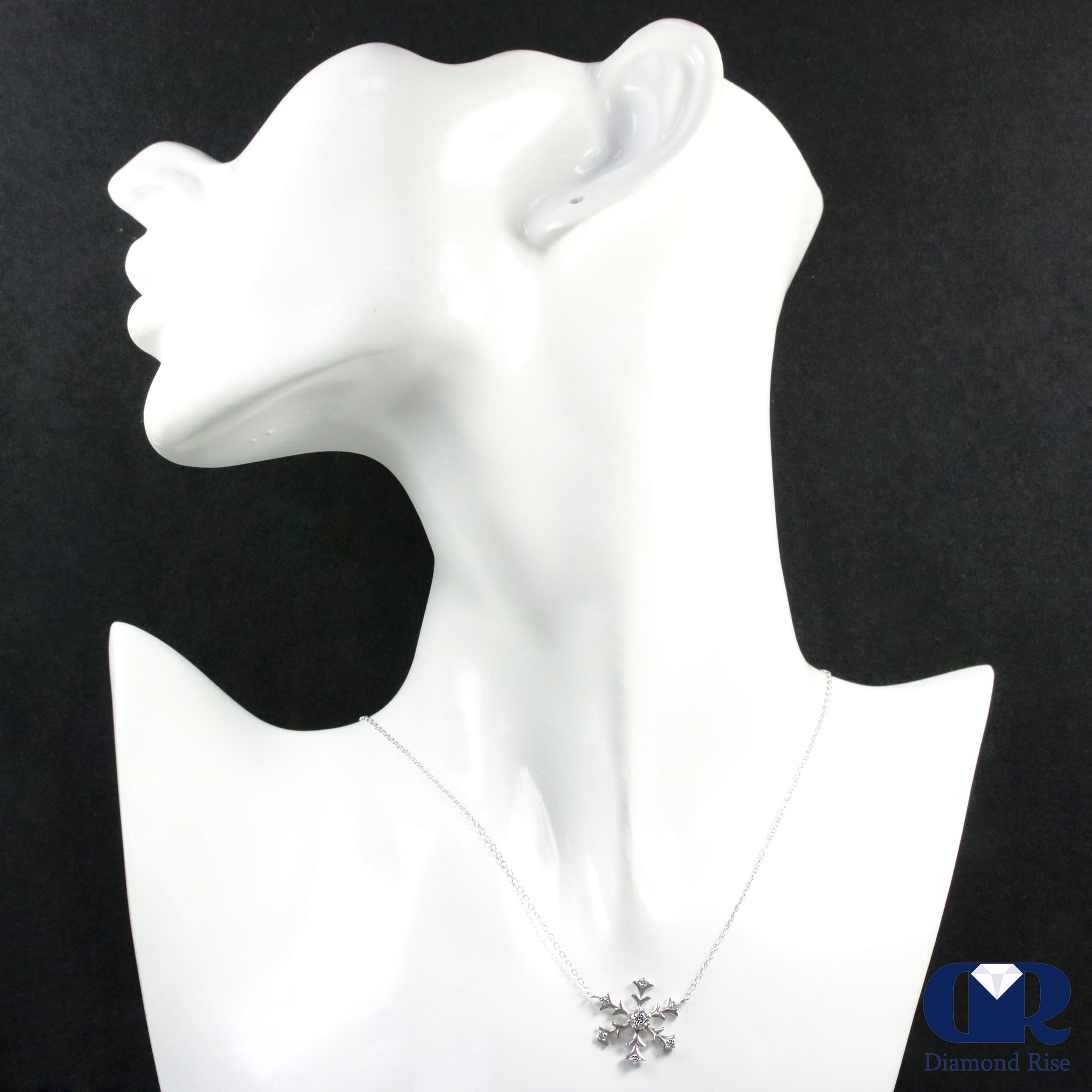 Keepsake 1/10ctw Diamond Sterling Silver Snowflake Necklace (I-J, I3), 17
